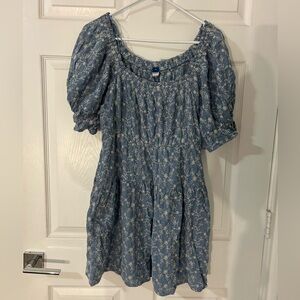 Old Navy Blue and White Floral Mini Dress